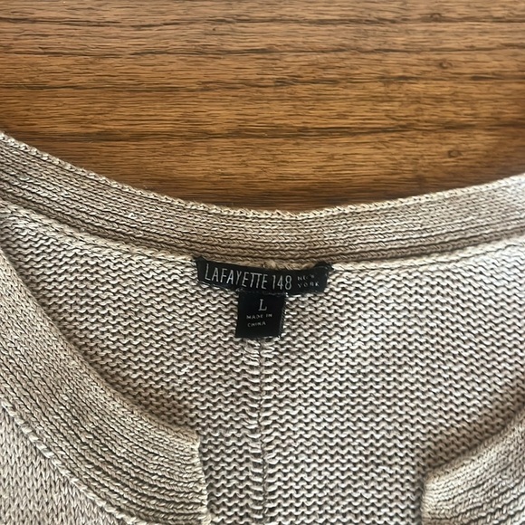 Lafayette 148 Knitted Open Front Cardigan Pockets Size L - Picture 7 of 11